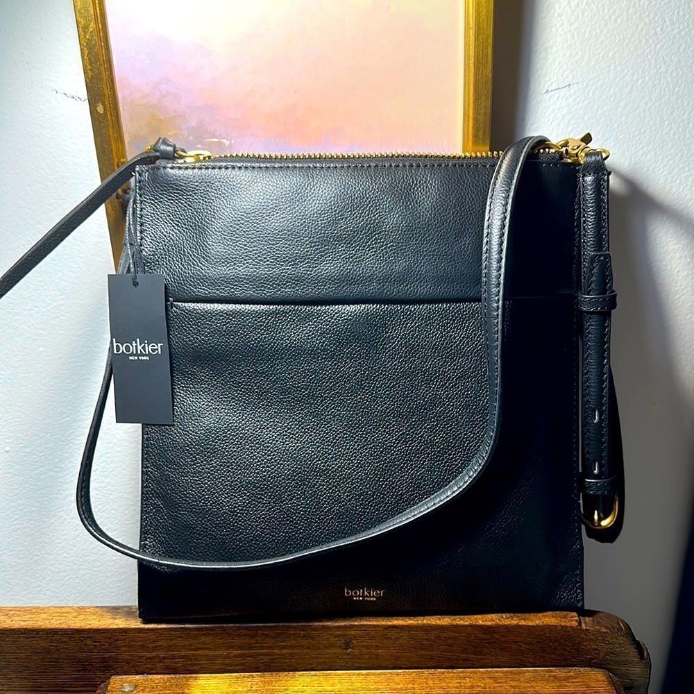 Botkier Chelsea Pebbled Leather Crossbody Bag With Gold Hardware.